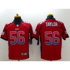 New York Giants #56 Lawrence Taylor Drift Fashion Red Elite Nike NFL Men Jersey