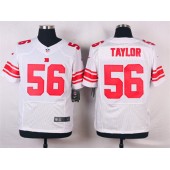 New York Giants #56 Lawrence Taylor White Road NFL Nike Elite Men Jersey
