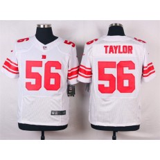 New York Giants #56 Lawrence Taylor White Road NFL Nike Elite Men Jersey