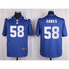 New York Giants #58 Carl Banks Blue Nike NFL Men Game Jersey