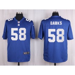 New York Giants #58 Carl Banks Blue Nike NFL Men Game Jersey