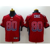 New York Giants #80 Victor Cruz Drift Fashion Red Elite Nike NFL Men Jersey