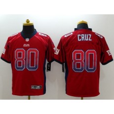 New York Giants #80 Victor Cruz Drift Fashion Red Elite Nike NFL Men Jersey