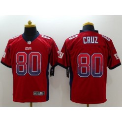 New York Giants #80 Victor Cruz Drift Fashion Red Elite Nike NFL Men Jersey