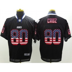 New York Giants #80 Victor Cruz Nike 2015 USA Flag Fashion Black Elite NFL Men Jersey