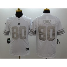 New York Giants #80 Victor Cruz Platinum White Limited Nike NFL Men Jersey