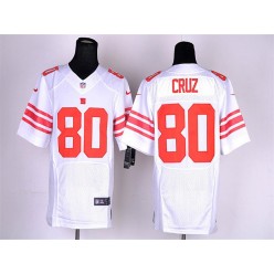 New York Giants #80 Victor Cruz White Road NFL Nike Elite Men Jersey