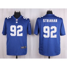 New York Giants #92 Michael Strahan Blue Nike NFL Men Game Jersey