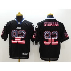 New York Giants #92 Michael Strahan Nike 2015 USA Flag Fashion Black Elite NFL Men Jersey