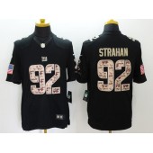 New York Giants #92 Michael Strahan Salute to Service Black Limited Men Nike NFL Jersey