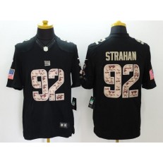 New York Giants #92 Michael Strahan Salute to Service Black Limited Men Nike NFL Jersey