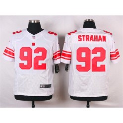 New York Giants #92 Michael Strahan White Road NFL Nike Elite Men Jersey