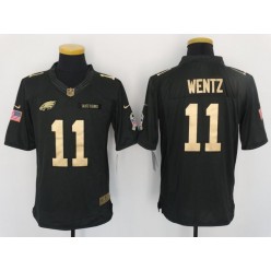 Philadelphia Eagles #11 Carson Wentz Anthracite Gold Limited Men Nike NFL Jersey