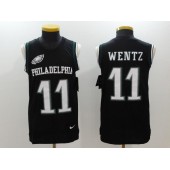 Philadelphia Eagles #11 Carson Wentz Black Color Rush 2017 Vest Stitched NFL Nike Tank Top Men Jersey