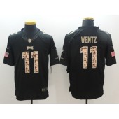 Philadelphia Eagles #11 Carson Wentz Black Men Stitched Nike NFL Limited Salute to Service Jersey