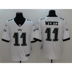 Philadelphia Eagles #11 Carson Wentz White Vapor Untouchable Limited Nike NFL Men Jersey