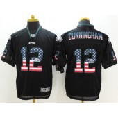 Philadelphia Eagles #12 Randall Cunningham Black Fashion USA Flag Number Men Football Elite Nike NFL Jersey
