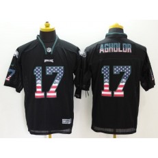 Philadelphia Eagles #17 Nelson Agholor Black Fashion USA Flag Number Men Football Elite Nike NFL Jersey