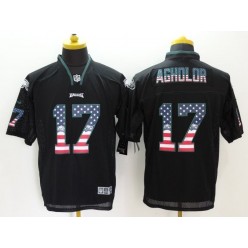 Philadelphia Eagles #17 Nelson Agholor Black Fashion USA Flag Number Men Football Elite Nike NFL Jersey