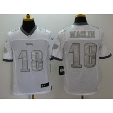 Philadelphia Eagles #18 Jeremy Maclin White Platinum NFL Nike Limited Men Jersey