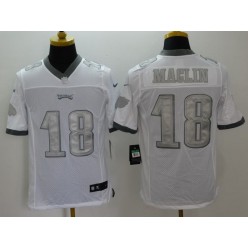 Philadelphia Eagles #18 Jeremy Maclin White Platinum NFL Nike Limited Men Jersey