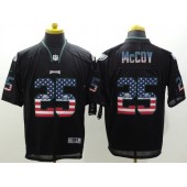 Philadelphia Eagles #25 LeSean McCoy Black Fashion USA Flag Number Men Football Elite Nike NFL Jersey