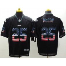 Philadelphia Eagles #25 LeSean McCoy Black Fashion USA Flag Number Men Football Elite Nike NFL Jersey