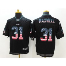 Philadelphia Eagles #31 Byron Maxwell Black Fashion USA Flag Number Men Football Elite Nike NFL Jersey