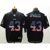 Philadelphia Eagles #43 Darren Sproles Black Fashion USA Flag Number Men Football Elite Nike NFL Jersey