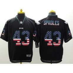 Philadelphia Eagles #43 Darren Sproles Black Fashion USA Flag Number Men Football Elite Nike NFL Jersey