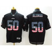Philadelphia Eagles #50 Kiko Alonso Black Fashion USA Flag Number Men Football Elite Nike NFL Jersey
