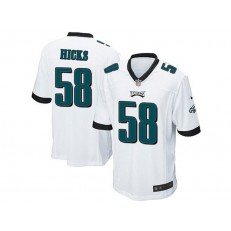 Philadelphia Eagles #58 Jordan Hicks White Stitched NFL Reited Player Nike Game Men Jersey