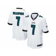 Philadelphia Eagles #7 Sam Bradford White Stitched NFL Reited Player Nike Game Men Jersey