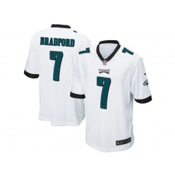 Philadelphia Eagles #7 Sam Bradford White Stitched NFL Reited Player Nike Game Men Jersey