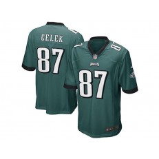 Philadelphia Eagles #87 Brent Celek Midnight Green Stitched NFL Reited Player Nike Game Men Jersey