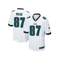 Philadelphia Eagles #87 Brent Celek White Stitched NFL Reited Player Nike Game Men Jersey