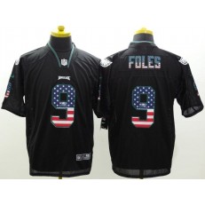 Philadelphia Eagles #9 Nick Foles Black Fashion USA Flag Number Men Football Elite Nike NFL Jersey