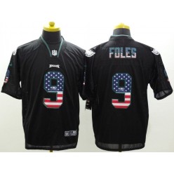 Philadelphia Eagles #9 Nick Foles Black Fashion USA Flag Number Men Football Elite Nike NFL Jersey