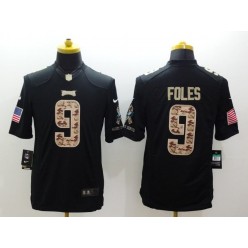 Philadelphia Eagles #9 Nick Foles Black Men Stitched Nike NFL Limited Salute to Service Jersey