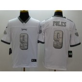 Philadelphia Eagles #9 Nick Foles White Platinum NFL Nike Limited Men Jersey