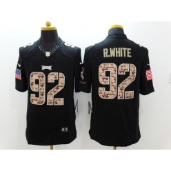 Philadelphia Eagles #92 Reggie White  Black Men Stitched Nike NFL Limited Salute to Service Jersey