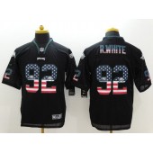 Philadelphia Eagles #92 Reggie White Black Fashion USA Flag Number Men Football Elite Nike NFL Jersey