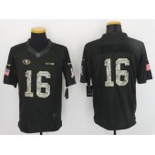 San Francisco 49ers #16 Joe Montana Anthracite 2016 Salute to Service Limited Nike NFL Men Jersey