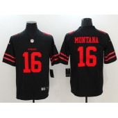 San Francisco 49ers #16 Joe Montana Black Vapor Untouchable Limited Nike NFL Men Jersey