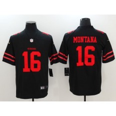 San Francisco 49ers #16 Joe Montana Black Vapor Untouchable Limited Nike NFL Men Jersey