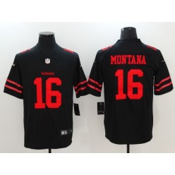 San Francisco 49ers #16 Joe Montana Black Vapor Untouchable Limited Nike NFL Men Jersey