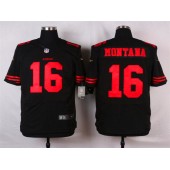 San Francisco 49ers #16 Joe Montana Elite Black Nike NFL Men Jersey