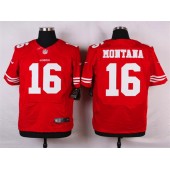 San Francisco 49ers #16 Joe Montana Elite Red Team Color Nike NFL Men Jersey
