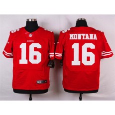 San Francisco 49ers #16 Joe Montana Elite Red Team Color Nike NFL Men Jersey