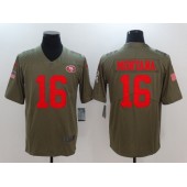 San Francisco 49ers #16 Joe Montana Olive 2017 Salute To Service Limited Nike NFL Men Jersey